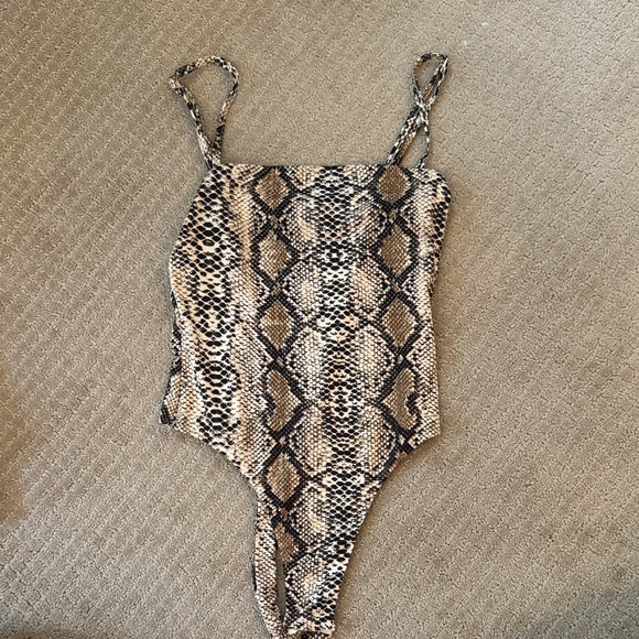 Snakeskin Print Bodysuit - Picture 1 of 3